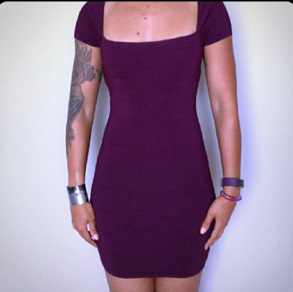 Purple bodycon dress