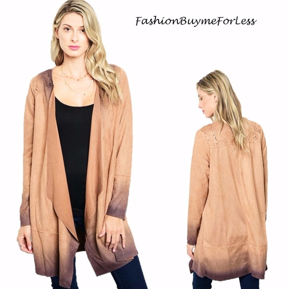 Western Hippy Faux Suede Draped Open Duster Jacket - Picture 1 of 8