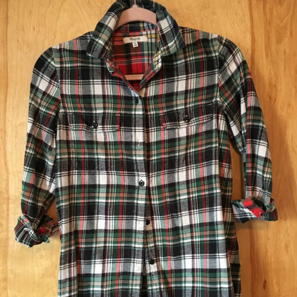Madewell plaid flannel shirt. Women's XS