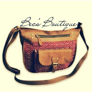 Jacquard & Leather Satchel