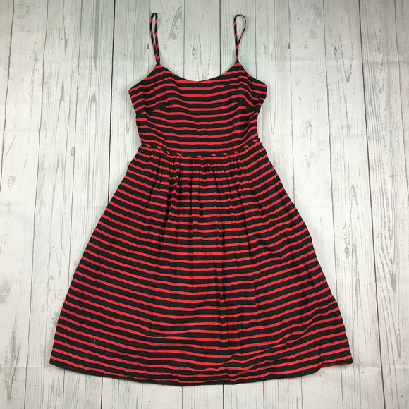 J. Crew Dresses & Skirts - J Crew red/black striped linen blend Derby dress