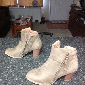 Beige ankle booties size 8