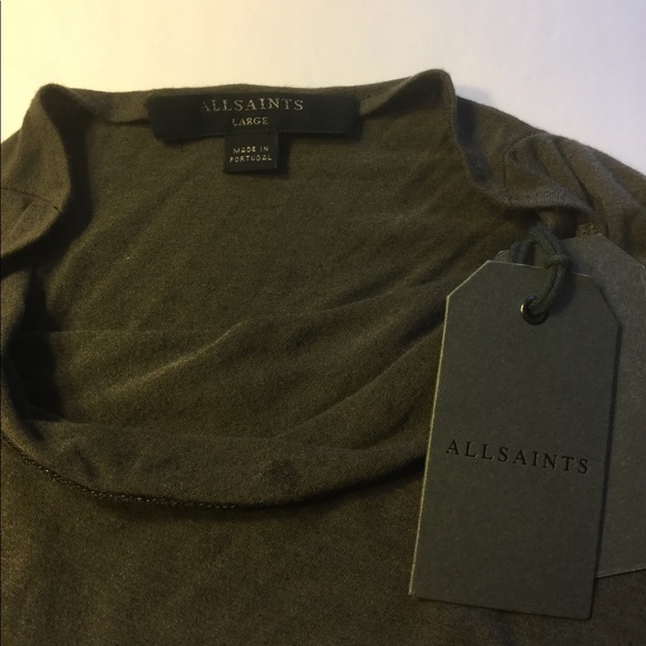 All Saints Azele Dress in Dark khaki Green - Picture 4 of 5