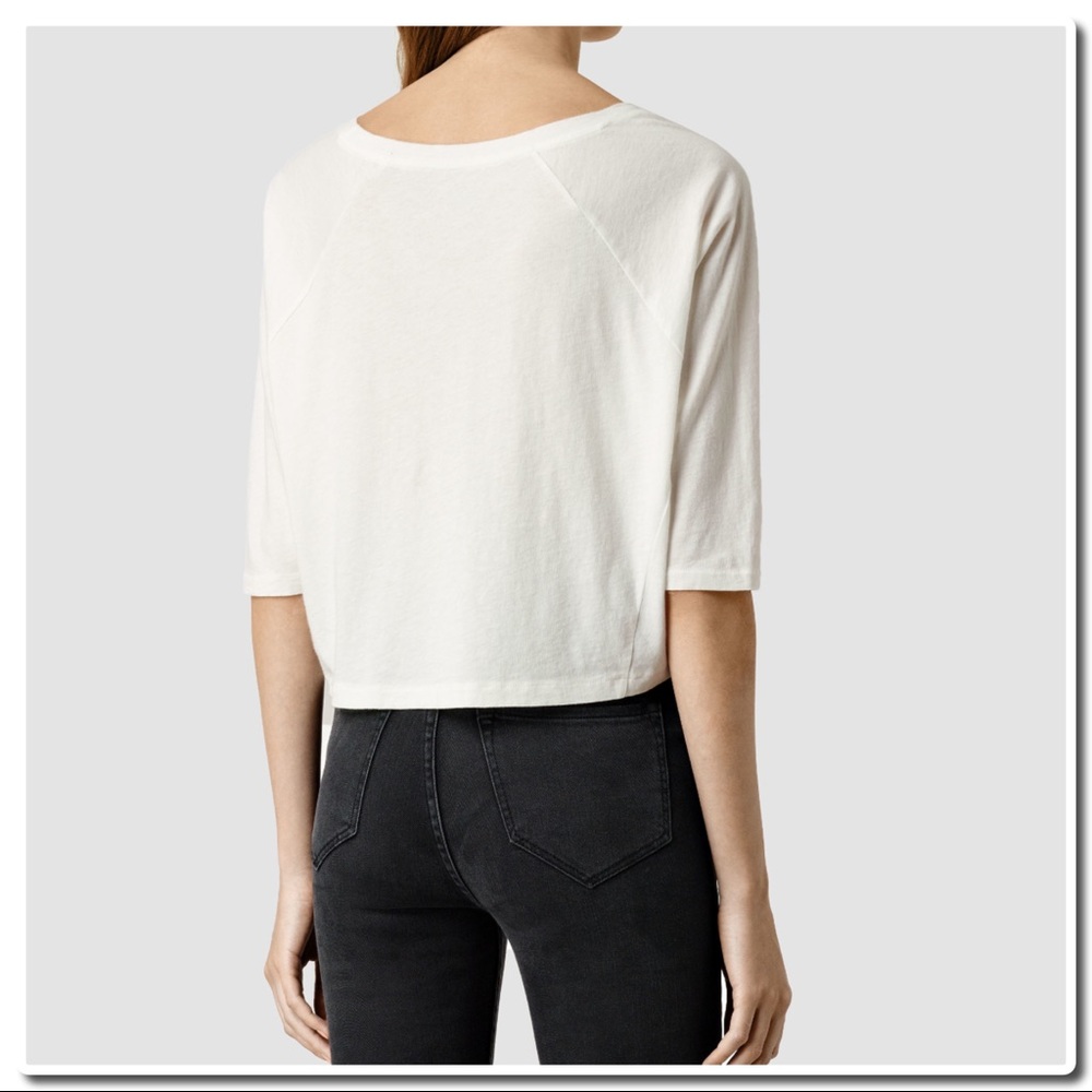 All Saints Zebu Yale Tee in Chalk - Picture 3 of 6
