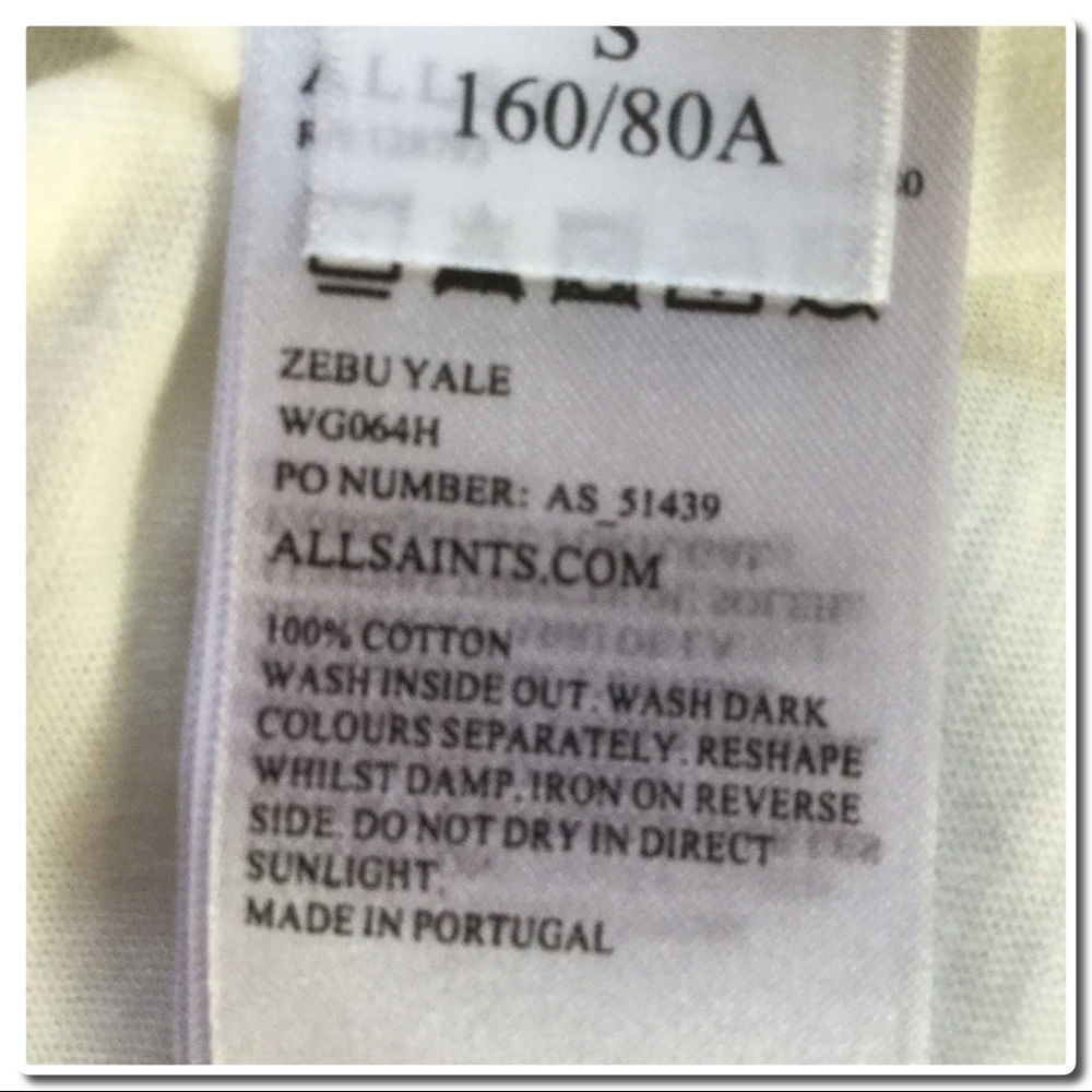 All Saints Zebu Yale Tee in Chalk - Picture 6 of 6