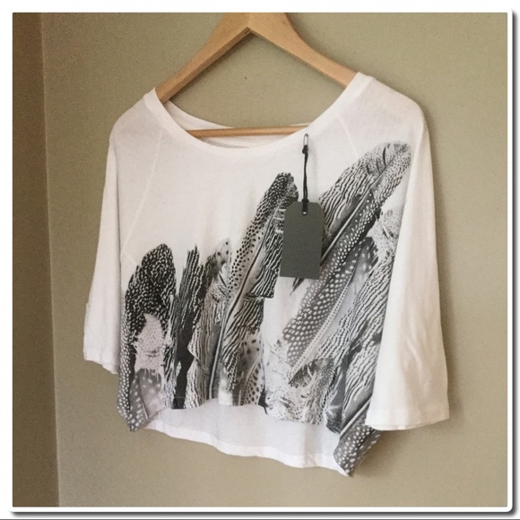 All Saints Tops - All Saints Zebu Yale Tee in Chalk