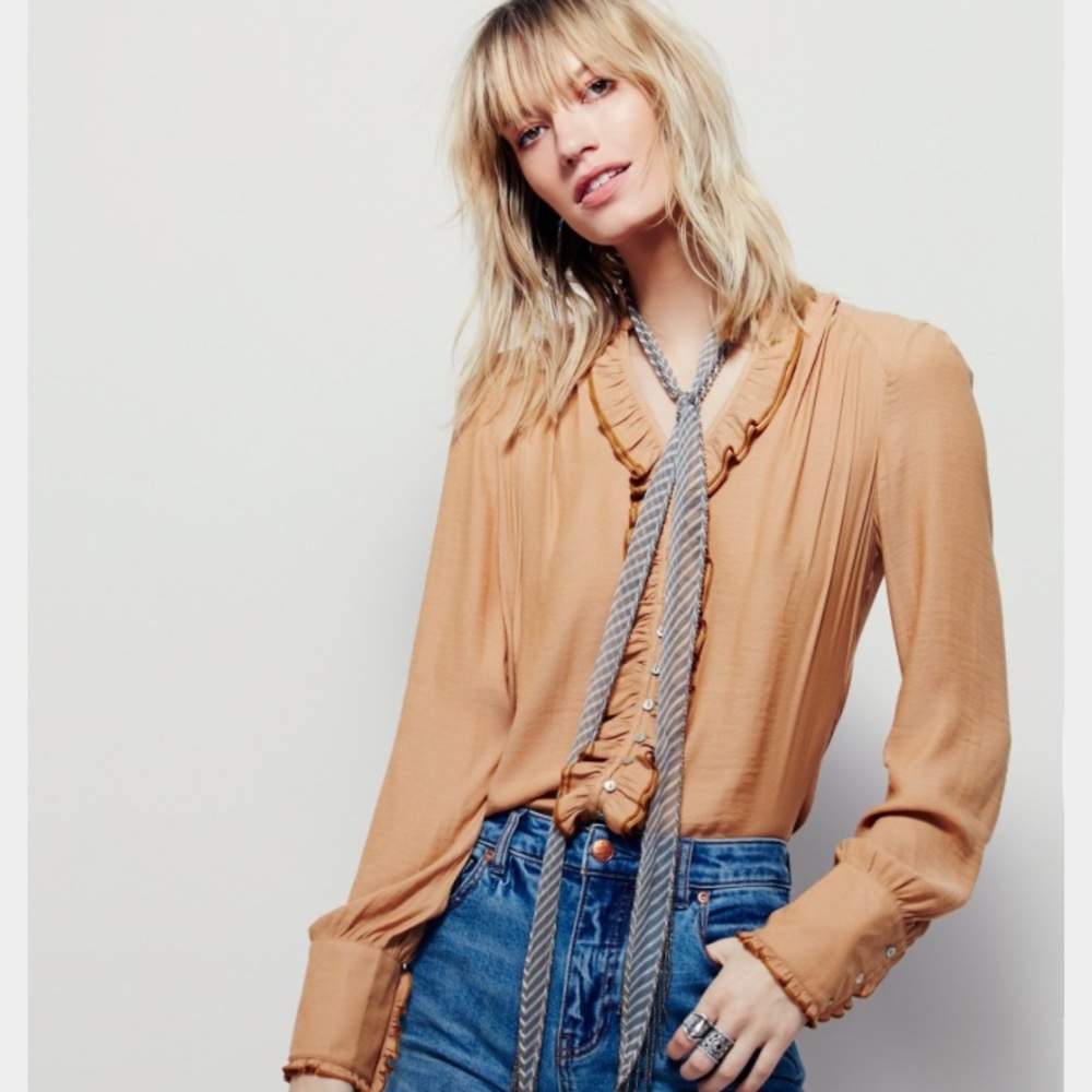 Free People Ruffle Blouse L