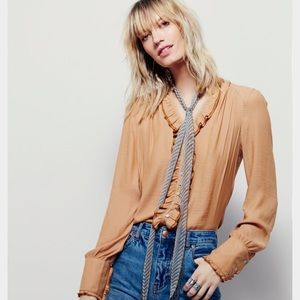 Free People Ruffle Blouse L