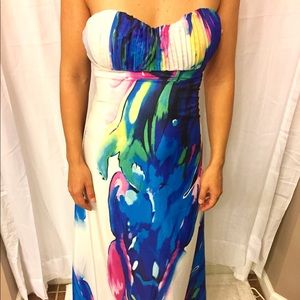 Colorful Maxi Silk Dress highlight of the Party!