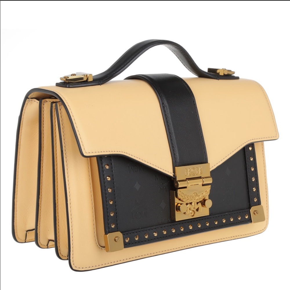 MCM Marien Satchel (Nude & black color)