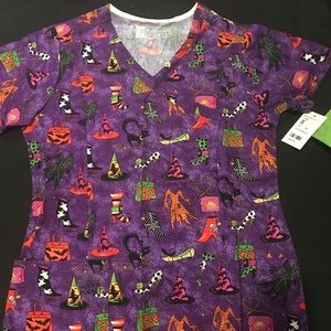 Halloween scrub top