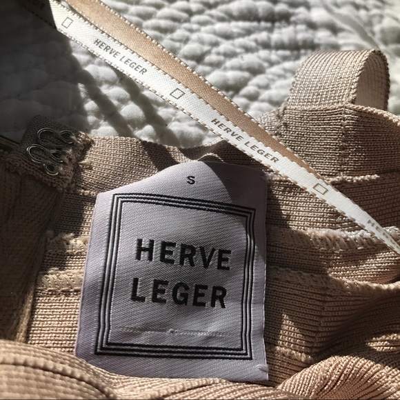 Herve Leger Nude/Gold Dress - Picture 7 of 8