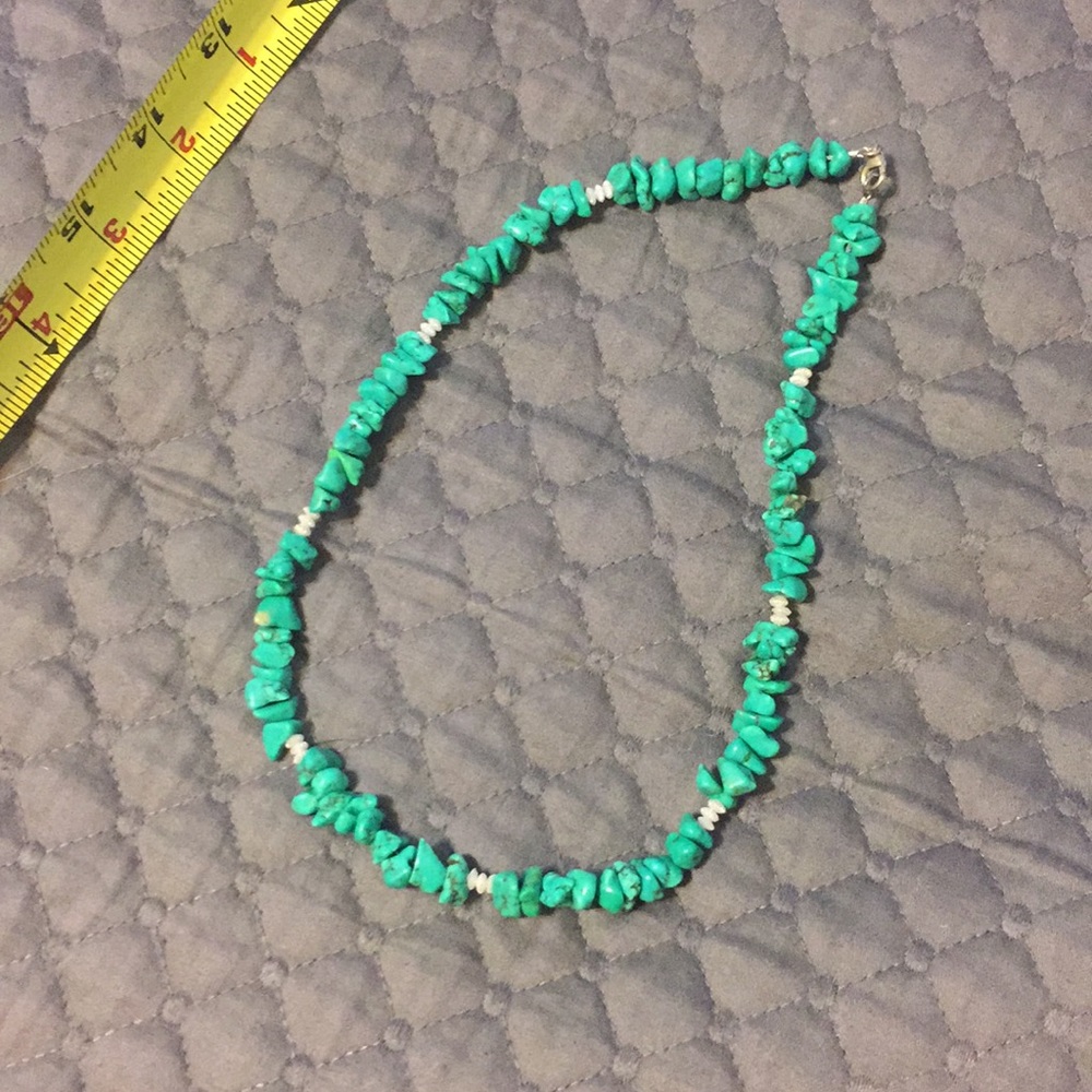 Teal stone necklace 18"