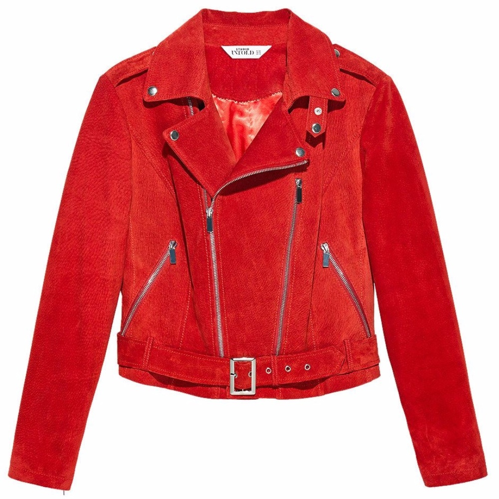 NWT 100% Suede Leather Moto Jacket European