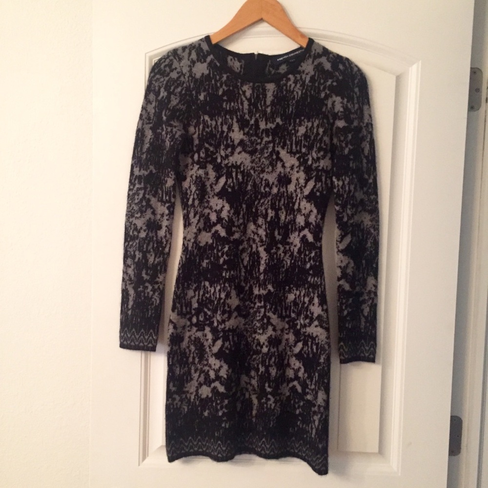 French Connection printed sweater mini dress