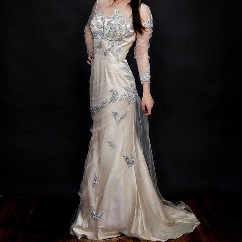 NEW Gown Party Prom Evening Long Dress Cream Ivory