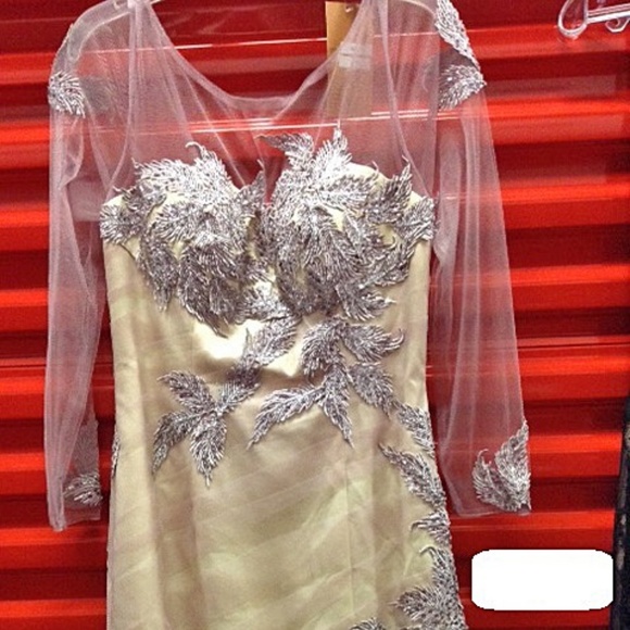 NEW Gown Party Prom Evening Long Dress Cream Ivory - Picture 6 of 7