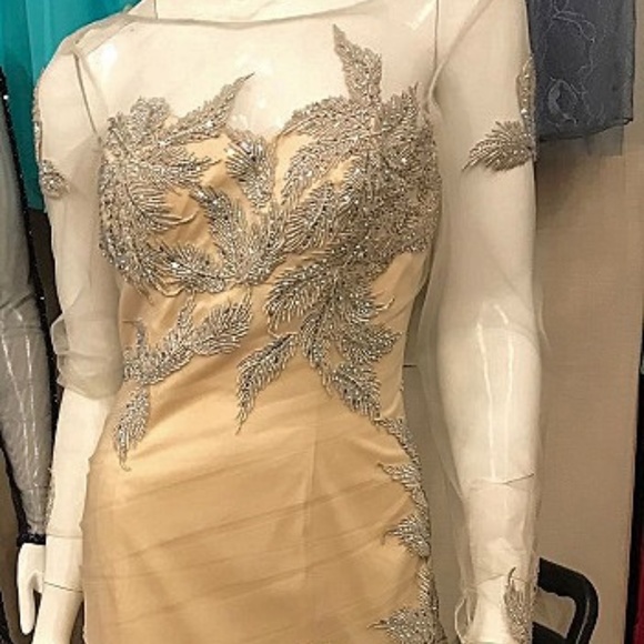 NEW Gown Party Prom Evening Long Dress Cream Ivory - Picture 5 of 7