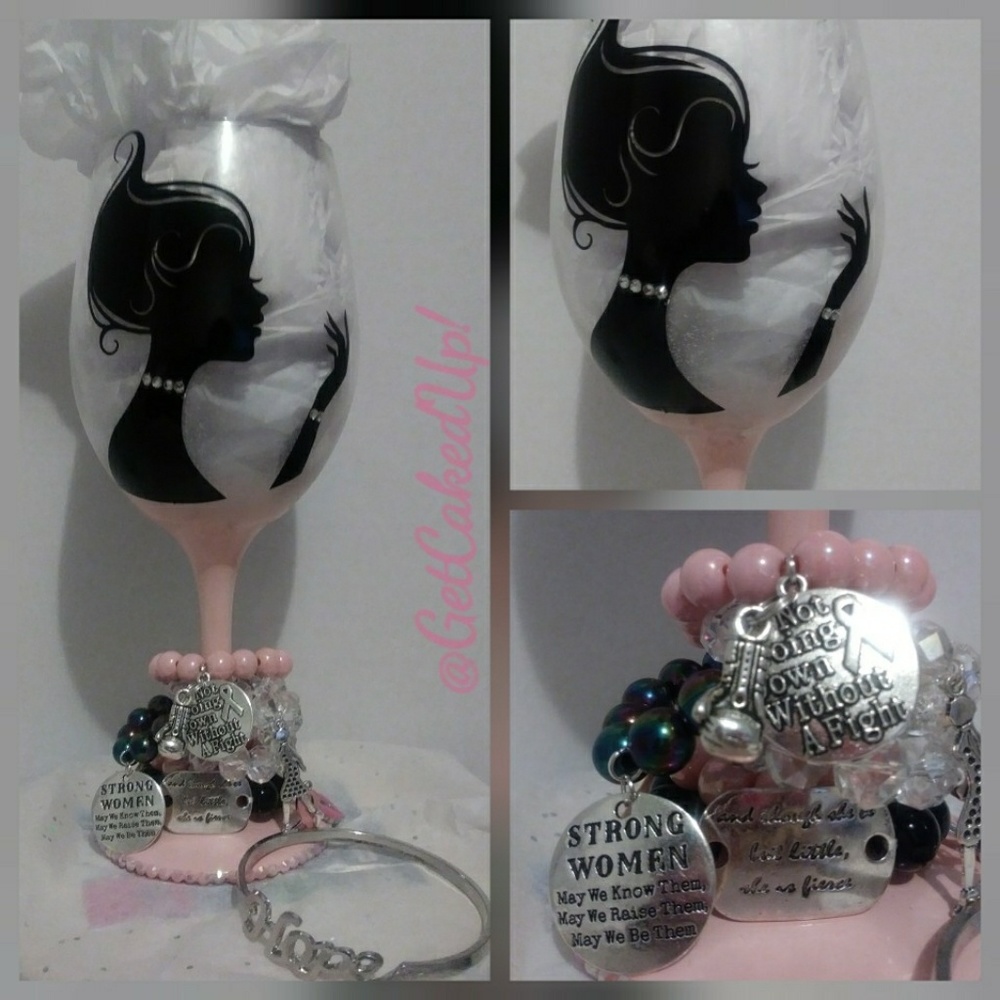 Charm Bling Wine Glass