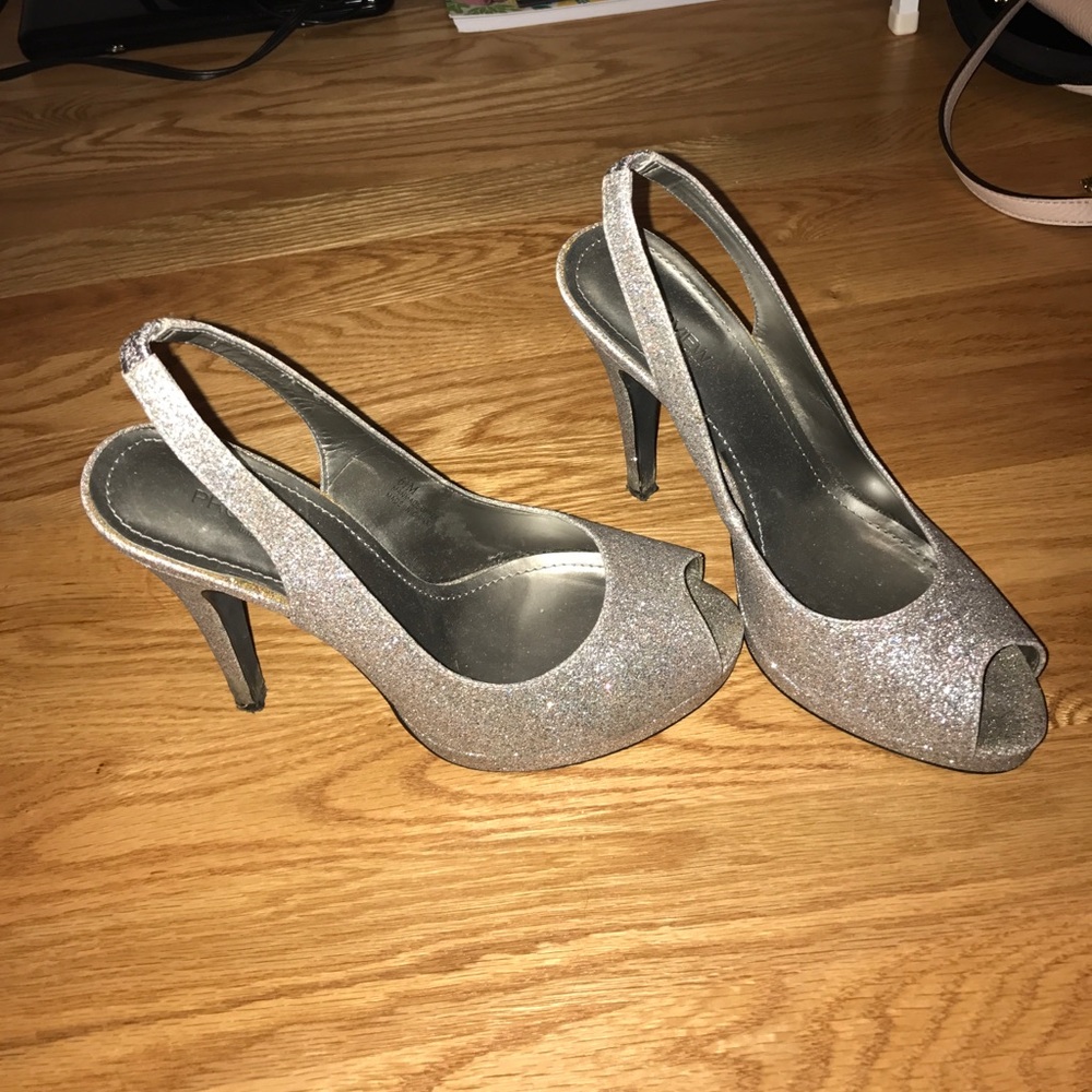 Silver sparkly shoes