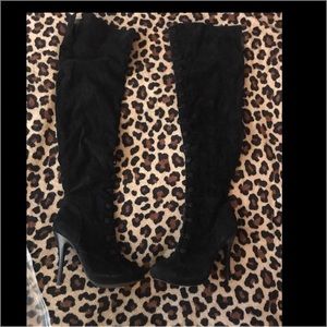 Black thigh high boots