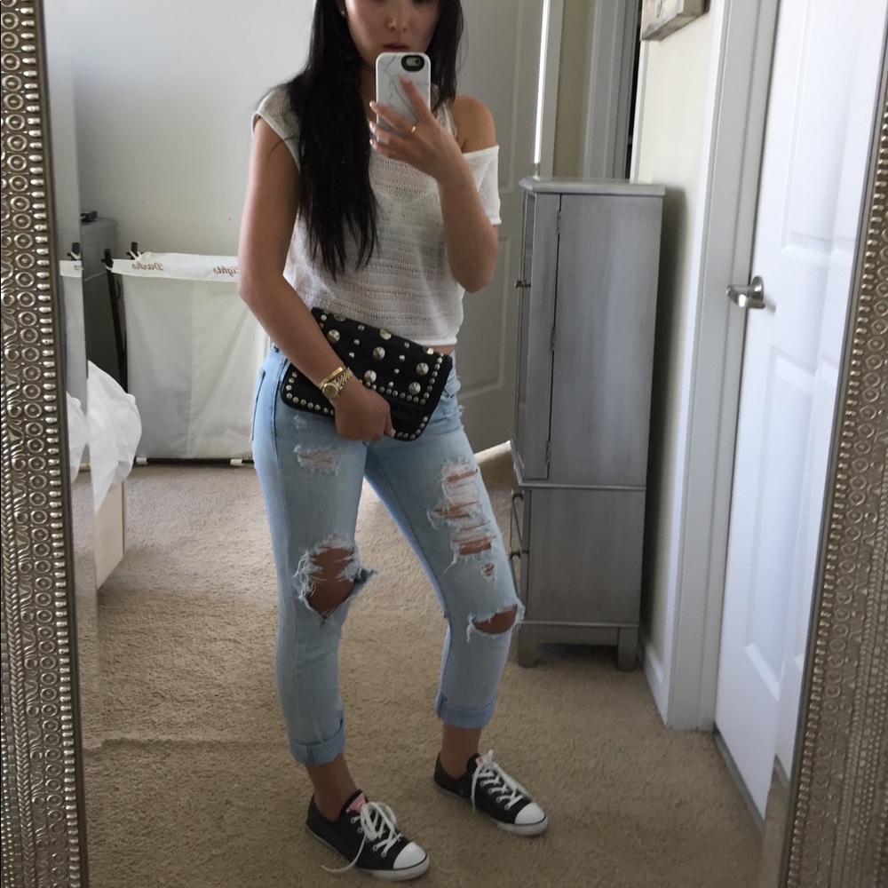 OFF THE SHOULDER knit top