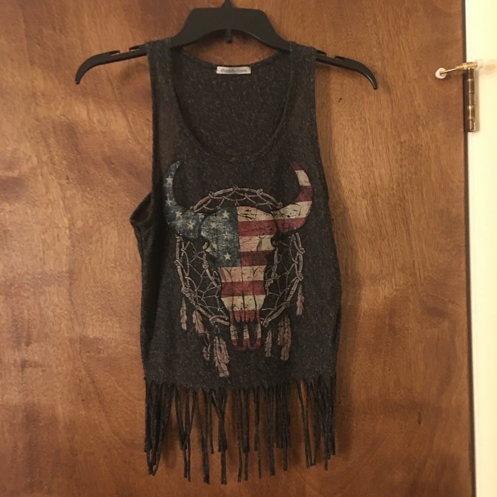 American Flag fringe tank