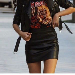 Vintage leather mini skirt