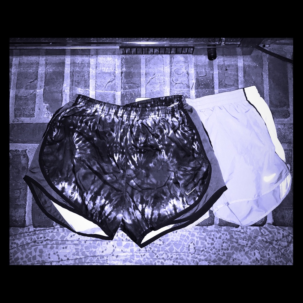 Green and black shorts