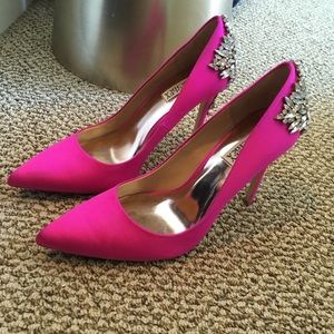 Badgley Mischka Hot Pink Pumps -Worn Once