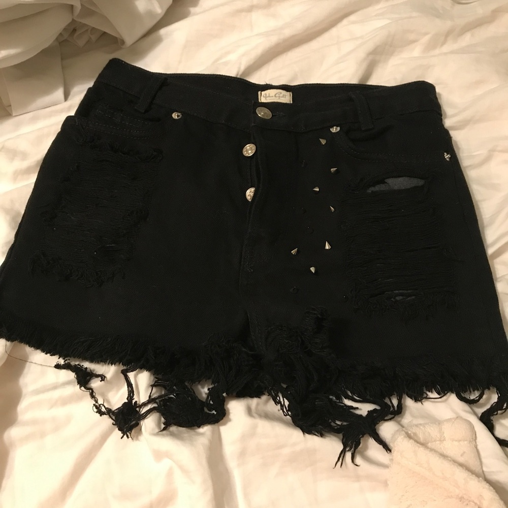 Black Brandy Melville Denim Shorts with Studs
