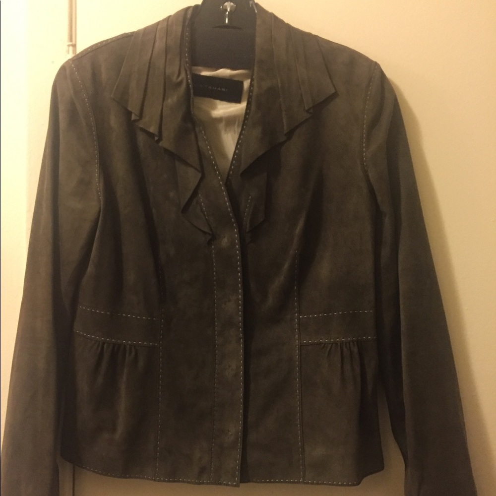 Elie Tahari Suede Brown Jacket