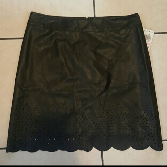INC International Concepts Dresses & Skirts - INC Scalloped faux leather skirt