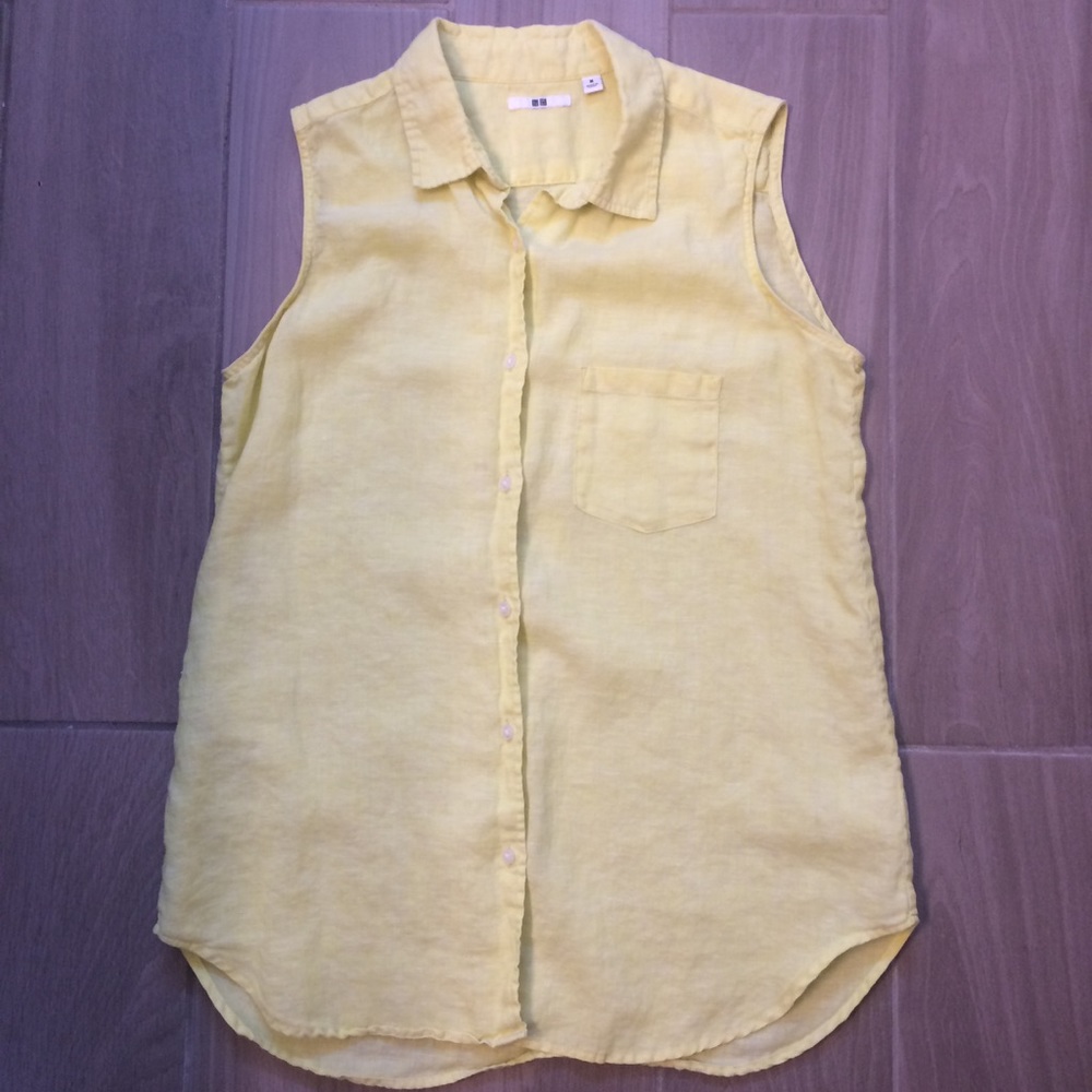 Uniqlo sleeveless linen blouse
