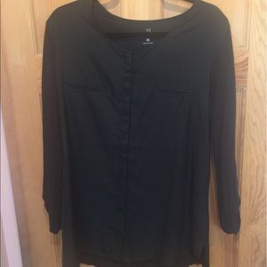 Ny & Co mixed fabric soho black xl blouse