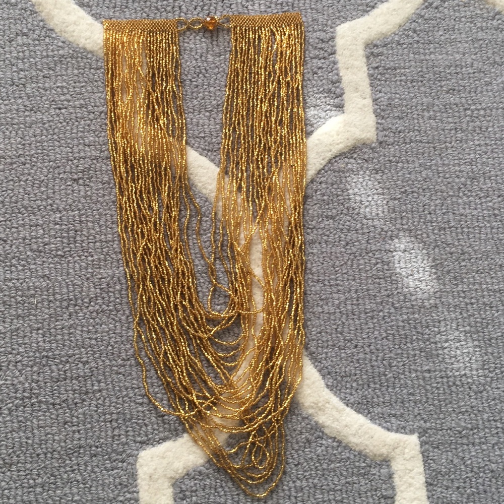 Gold beaded necklace