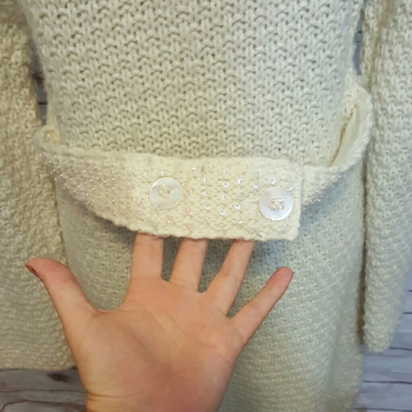 Sleeping on Snow long wool cardigan/ sequin trim - Picture 4 of 8