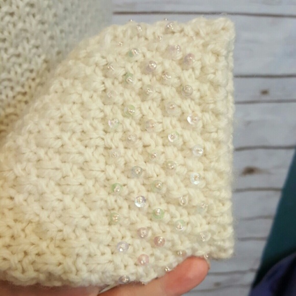 Sleeping on Snow long wool cardigan/ sequin trim - Picture 6 of 8