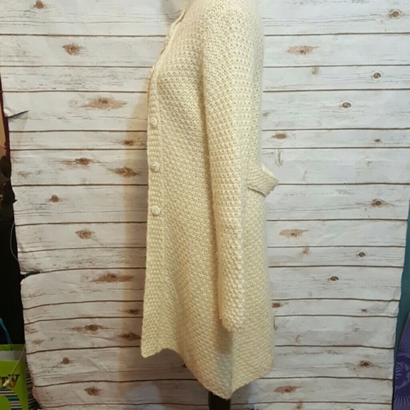 Sleeping on Snow long wool cardigan/ sequin trim - Picture 3 of 8