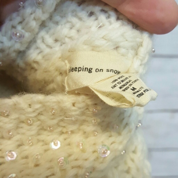 Sleeping on Snow long wool cardigan/ sequin trim - Picture 7 of 8