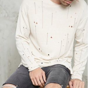 Men's Distressed Knit Sweater