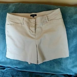 Tan flat front shorts