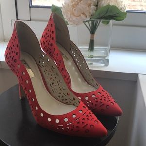 BCBGeneration Red laser cut amazing heels.