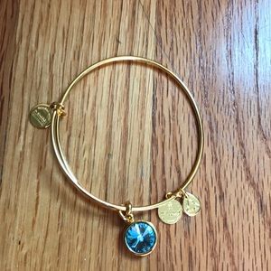 Alex and Ani aquamarine birthstone charm bracelet