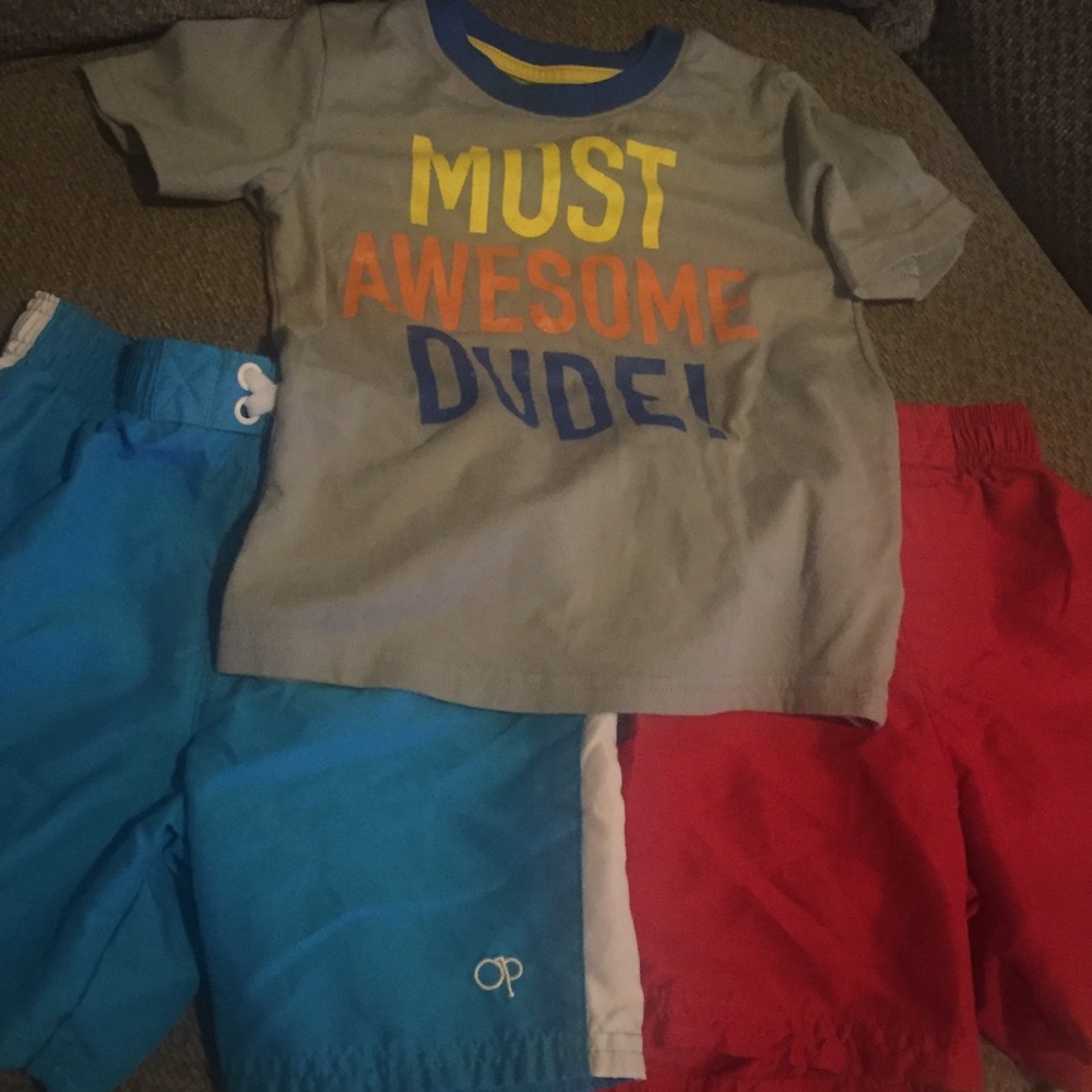 Toddler OP swim trunks size 3T and free t-shirt!!