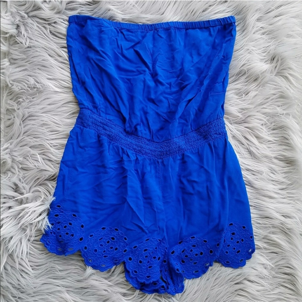 Aerie Blue Eyelet Romper