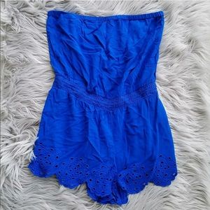 Aerie Blue Eyelet Romper