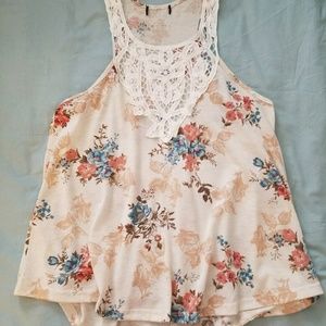 Cream lace tank