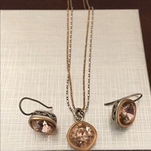 Brighton two tone necklace & earrings set