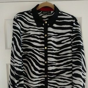 Jones New York zebra print blouse